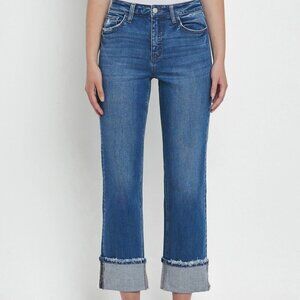 Vervet Victoria by flying monkey High Rise Cuffed Straight Jeans T6600